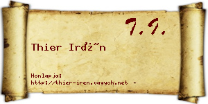 Thier Irén névjegykártya